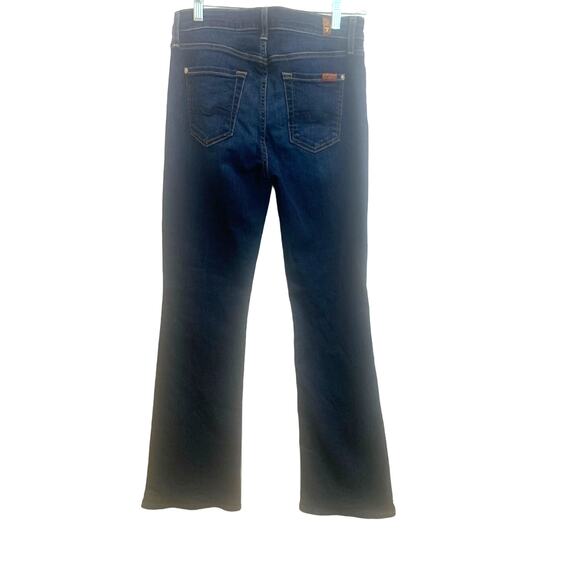 7FAMK sz 26 Seven For All Mankind Classic Dark Wash Stretch Bootcut 26X31 - Picture 3 of 10